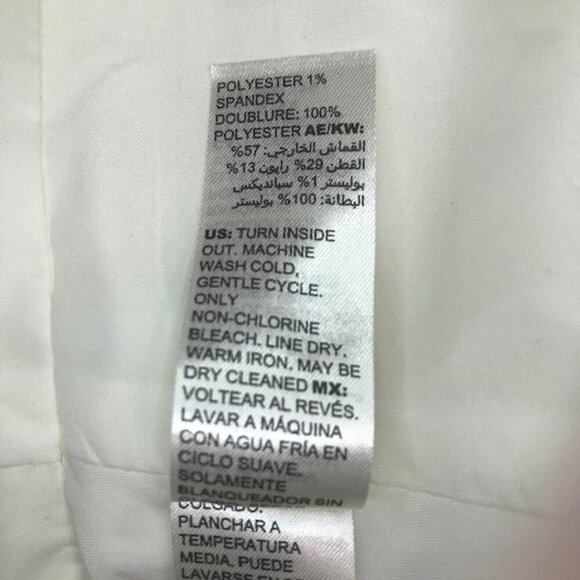 White House Black Market Women's White Tweed round neck Jacket Frayed Edges Sz 6 - Picture 13 of 14